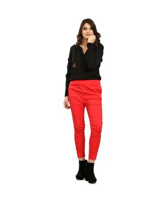 Red  Nickle Stretch Pant 1