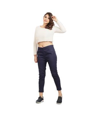 Navy Blue Nickle Stretch Pant 1