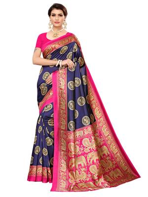 Combo Of 2 Poly Silk  Multicolor Printed Women's Saree 5