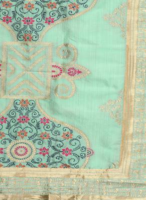 Women Sea Green Color Woven Traditional Dupatta 2