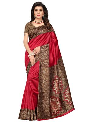 Combo Of 2 Poly Silk  Multicolor Printed Women's Saree 5