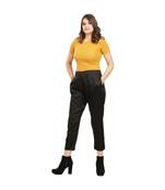 Black Tussar Pants