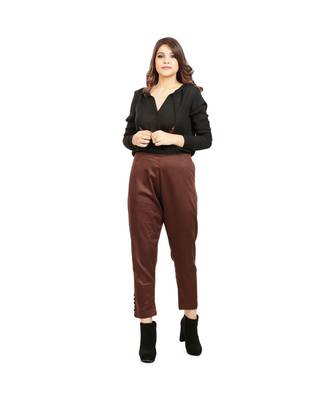Brown Tussar Pants 1