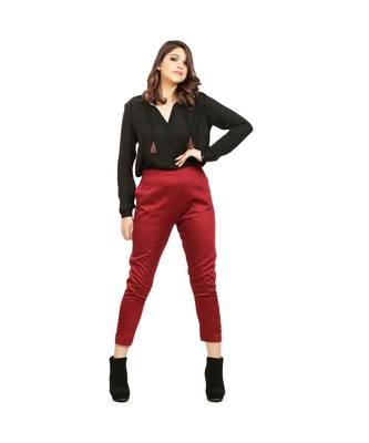 Marroon Tussar Pants 1