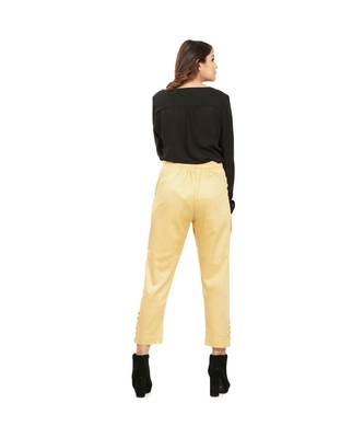 Camel Beige Tussar Pants 3
