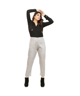 Light Grey Tussar Pants 1