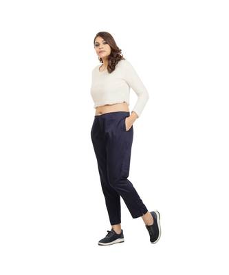 Navy Blue Tussar Pants 1
