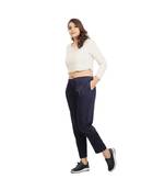 Navy Blue Tussar Pants