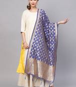 Women Purple Color Woven Traditional Dupatta