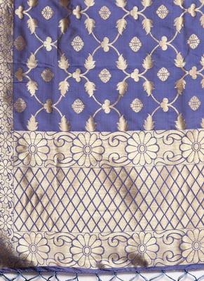 Women Purple Color Woven Traditional Dupatta 2