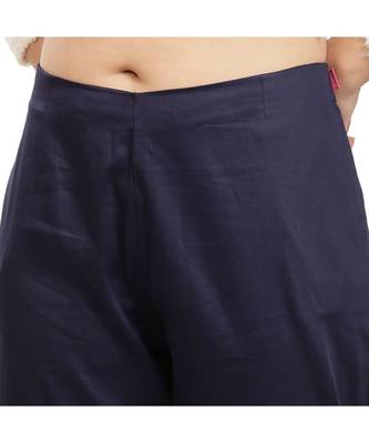 Navy Blue Tussar Pants 5