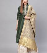 Women Slate Grey  Color Woven Traditional Dupatta