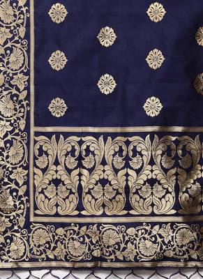 Women Navy blue Color Woven Traditional Dupatta 2