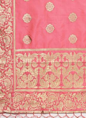Women Dark peach Color Woven Traditional Dupatta 2