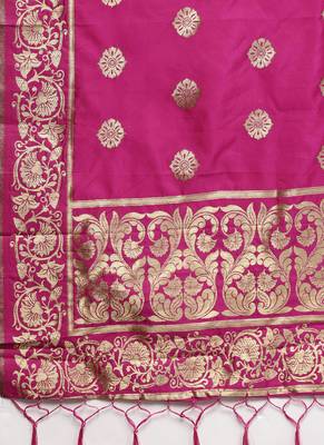 Women Pink Color Woven Traditional Dupatta 2