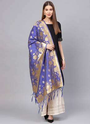Women purple Color Woven Traditional Dupatta 1