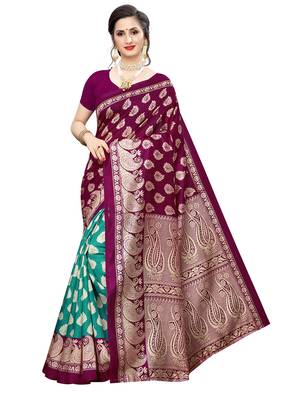 Combo Of 2 Poly Silk  Multicolor Printed Women's Saree 5