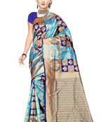 Womens  Designer Multicolor Banarasi Silk  Saree With Designer  Blouse