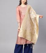 Women Grey Color Woven Banarasi Dupatta