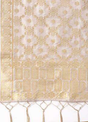 Women Grey Color Woven Banarasi Dupatta 2