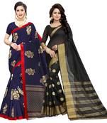 Combo Of 2 Poly Silk  Multicolor Printed Women's Saree