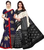 Combo Of 2 Poly Silk  Multicolor Printed Women's Saree
