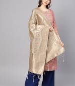 Women Grey Color Woven Banarasi Dupatta