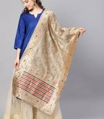 Women Grey Color Woven Banarasi Dupatta