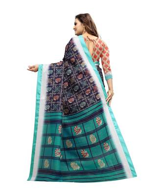 Women   s multicolor Pure linen Printed Designer Saree 3
