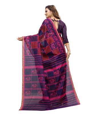 Women   s multicolor Pure linen Printed Designer Saree 3