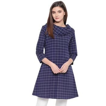 Blue printed Cotton kurti 1
