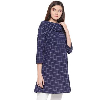Blue printed Cotton kurti 3