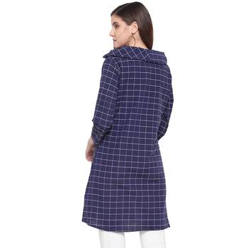 Blue printed Cotton kurti 4