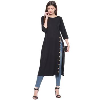 Black printed Crepe kurti 2