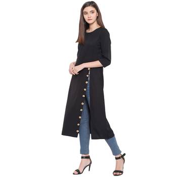 Black printed Crepe kurti 3