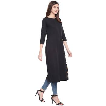 Black printed Crepe kurti 4