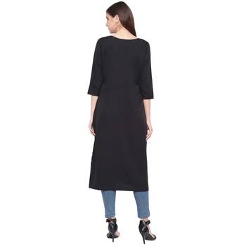 Black printed Crepe kurti 5