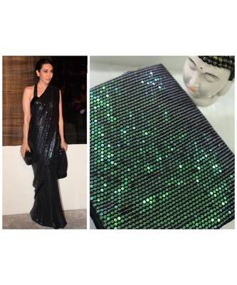 black sequins Sana Silk Partywear bollywood saree with blouse 1