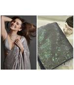 grey sequins Sana Silk Partywear bollywood saree with blouse