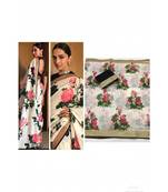 tomato Digital printed chanderi silk partywear bollywood saree with  blouse