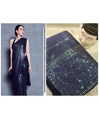 navyblue sequins Sana Silk Partywear bollywood saree with blouse 1