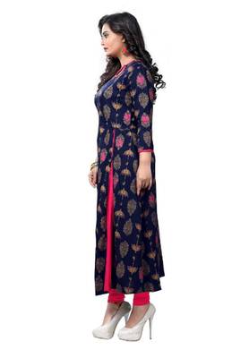Blue Printed Rayon Kurtas And Kurtis 4