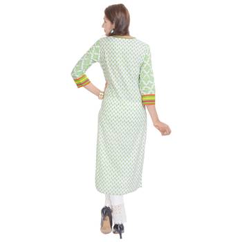   White embroidered cotton ethnic kurtis 4
