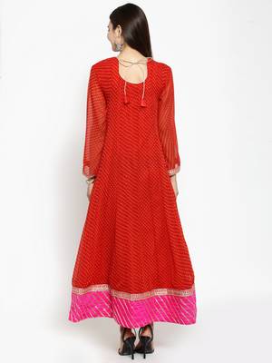 Red embroidered georgette ethnic-kurtis 4