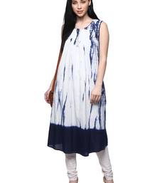   White printed cotton ethnic kurtis