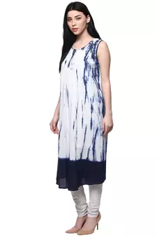  White printed cotton ethnic kurtis