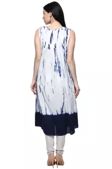   White printed cotton ethnic kurtis