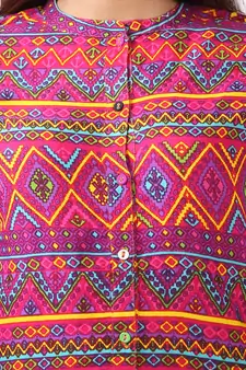   Red printed rayon ethnic kurtis