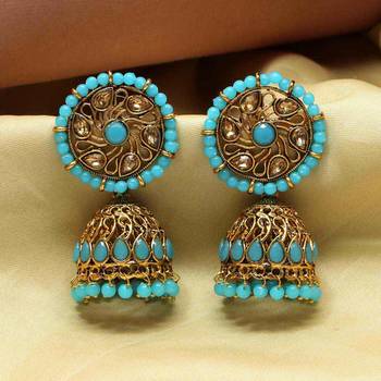 Turquoise jhumkas 2