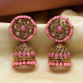 Pink jhumkas 2
